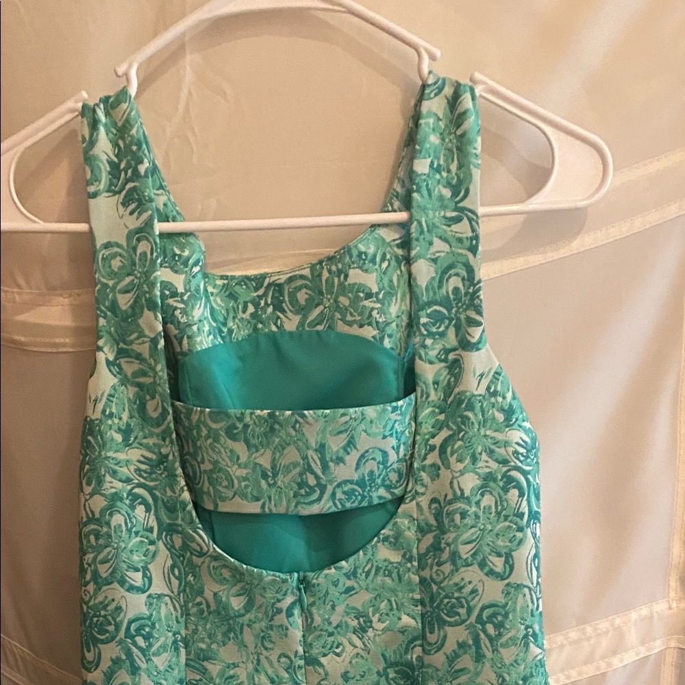 Yoana Baraschi fit and flare. Cream & green silk blend. NWOT. Stored carefully.